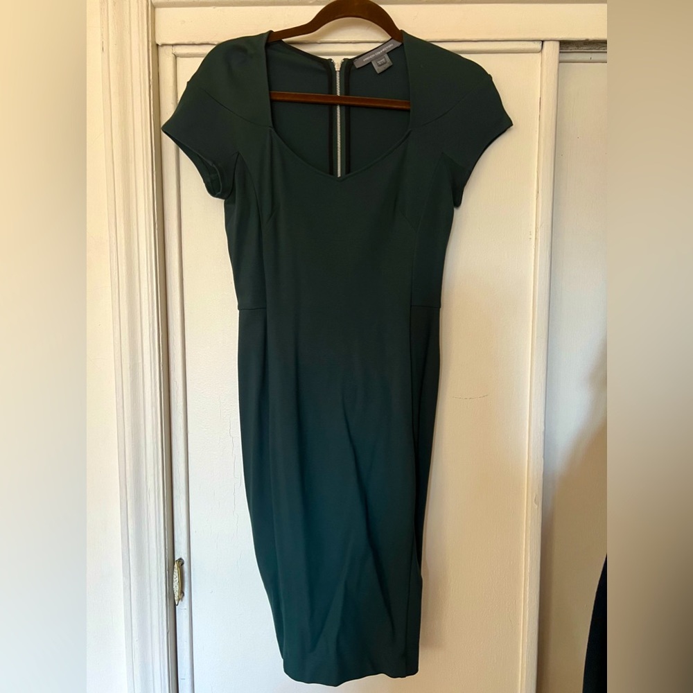 Dark green, mini A line dress